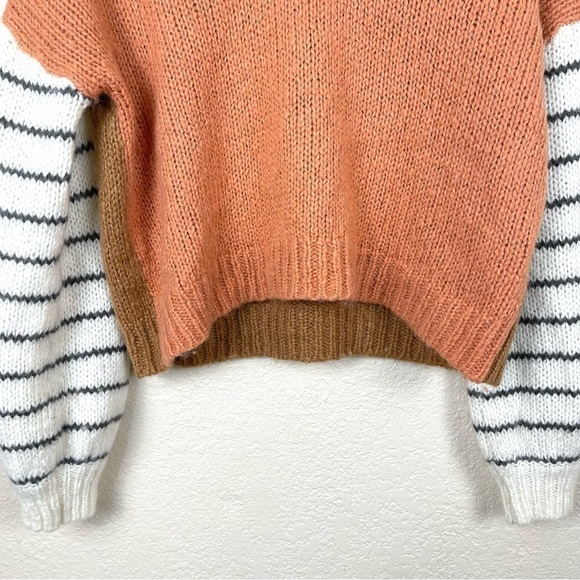 Madewell Wool Alpaca Blend Colorblock Balloon Sleeve Pullover Sweater Size S - Picture 8 of 12